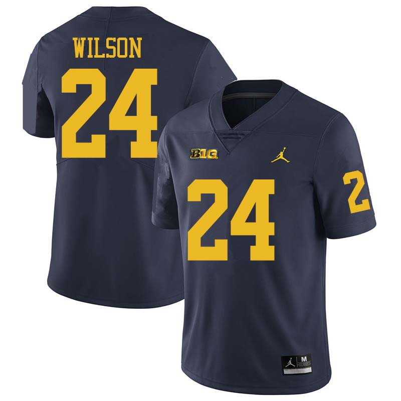 Jordan Brand Men #24 Tru Wilson Michigan Wolverines College Football Jerseys Sale-Navy